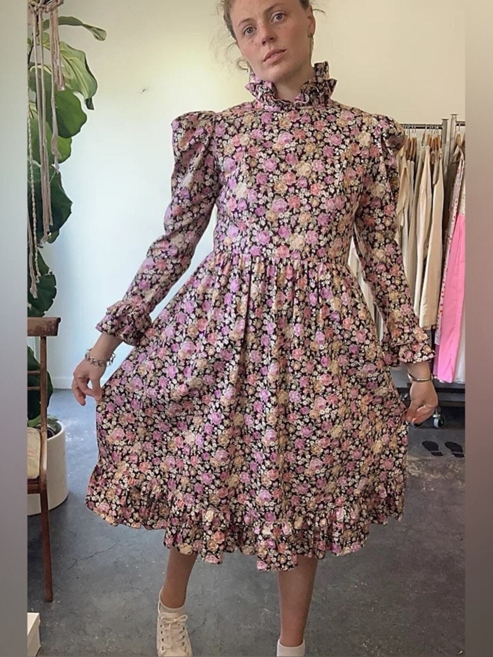 GUC Batsheca pink floral prairie dress